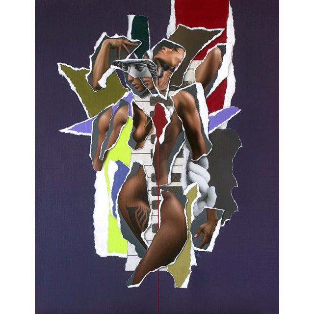 RemixD-5 (Grape Soda) by Grant Gilsdorf | Oil on ACM Abstract figure composition with fragmented forms. For Sale