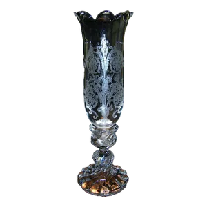 1960's French Traditional Classic Signed Baccarat France Crystal Table Lamp/ Candle Holder Bambou Swirl