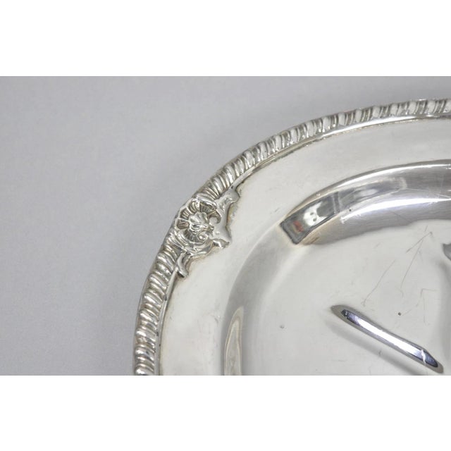 Mid 20th Century Vintage English Sheffield Silver Plated Meat Cutlery Oval Serving Platter Tray For Sale - Image 5 of 13