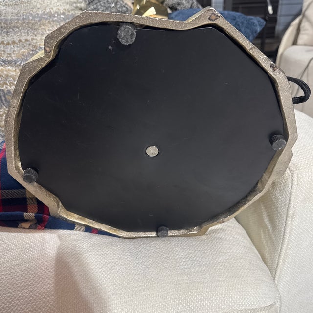 Metal Michael Aram Goldtone Rock Floor Lamp With Cylindrical Shade For Sale - Image 7 of 12