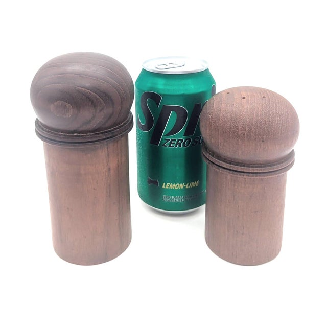 Wood 1970s Dansk Teak Wood Salt Shaker & Pepper Mill Designed by Gunnar Cyrén, a Pair For Sale - Image 7 of 13
