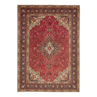 Middle Eastern Hand-Knotted Tabriz Rug For Sale