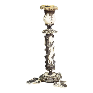 Antique Antler and Bone Candle Holder, Germany Ca. 1850
