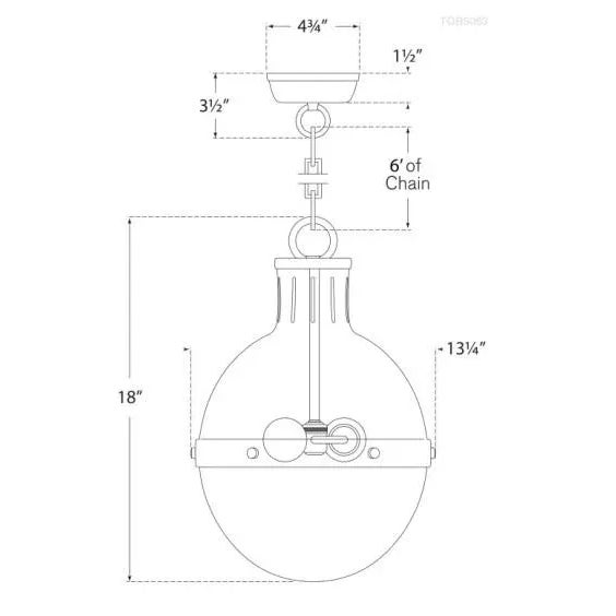Visual Comfort Thomas O'Brien for Visual Comfort Signature Hicks Large Pendant in Bronze & Hand-Rubbed Antique Brass with White Glass For Sale - Image 4 of 4