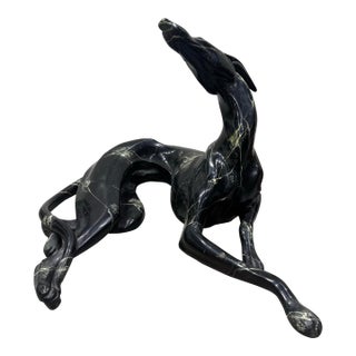 Huge Extra Large Lacquered Fiberglass Greyhound Dog Film Photo Prop or Decor Sculpture For Sale