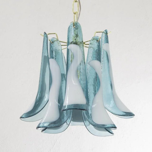 1990s Petal Suspension Lamp in Murano Glass Color and White Color, 1990s For Sale - Image 5 of 12