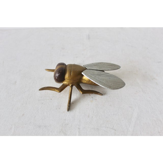 Vintage Mid-Century Oversized Painted Metal Fly Container For Sale - Image 4 of 12