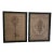 1990s Fleur-De-Lis & Ornamental Skeleton Key Burlap Canvas Prints - a Pair For Sale