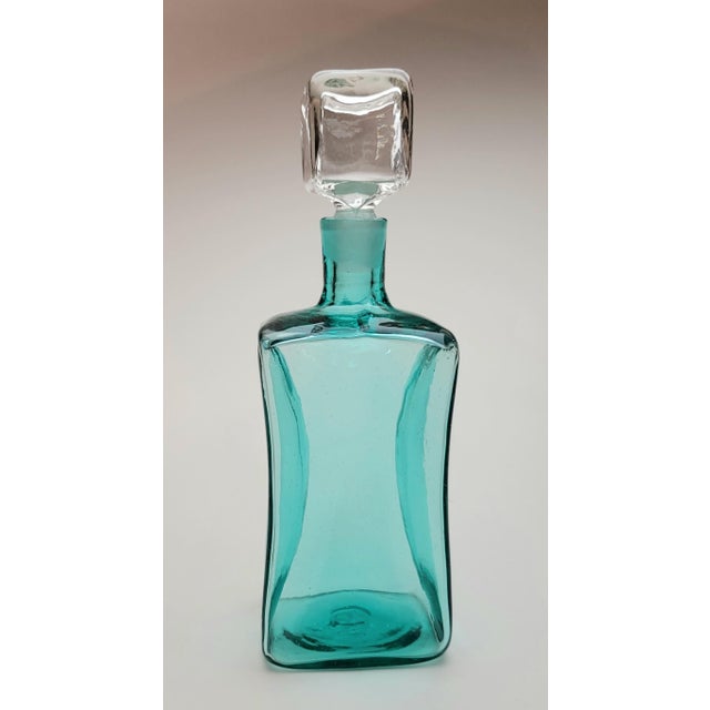 Mid-Century Modern 1980's Blenko Ice Cube Decanter For Sale - Image 3 of 14