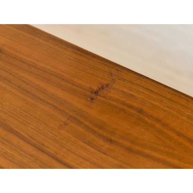 Mid 20th Century Six Drawer Walnut Dresser With Curved Metal Drawer Pulls For Sale - Image 11 of 12