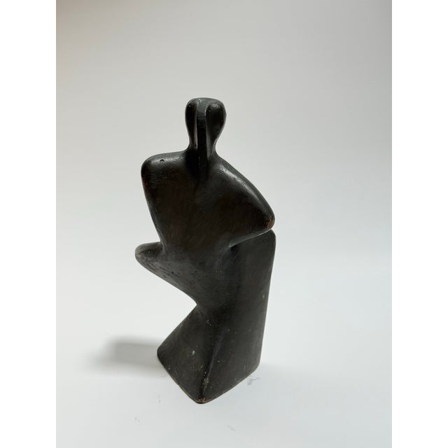 Mid 20th Century Mid 20th Century Modernist Bronze Figural Sculpture 9.5” Tall For Sale - Image 5 of 9