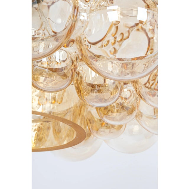 Large Amber Bubble Glass Pendant by Helena Tynell for Limburg, Germany, 1970s For Sale - Image 6 of 16