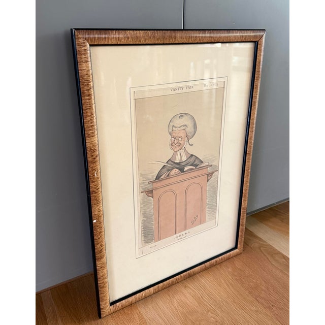 Framed Original 1873 Vanity Fair "Spy" Caricature Titled "A Little Lush" For Sale - Image 4 of 10