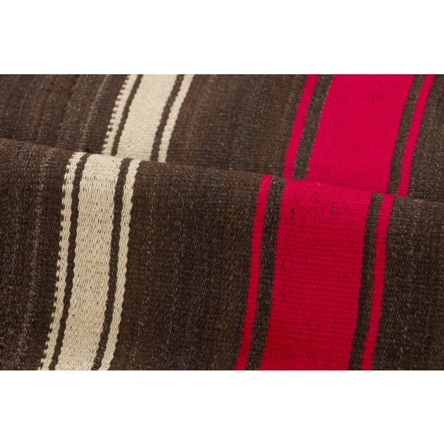 Vintage Chaput Kilim Wool Rug With Red Stripes by Rug & Kilim, 1950-1959 For Sale In New York - Image 6 of 9