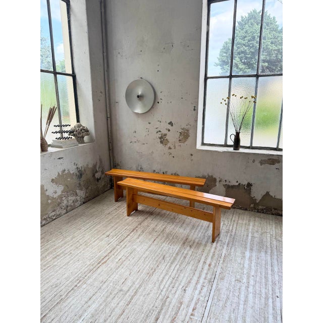Pine Benches by Charlotte Perriand for Les Arcs, 1970s, Set of 2 For Sale - Image 6 of 18