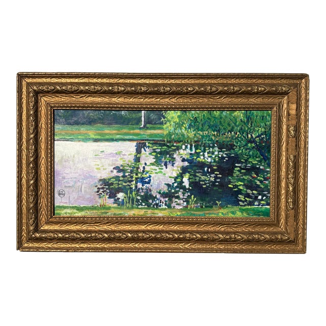 The Pond - Original Oil on Board in the Impressionist Style For Sale