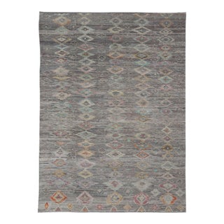 Casual Modern Afghan Tribal Rug by Keivan Woven Arts, 10'1 X 13'10 For Sale