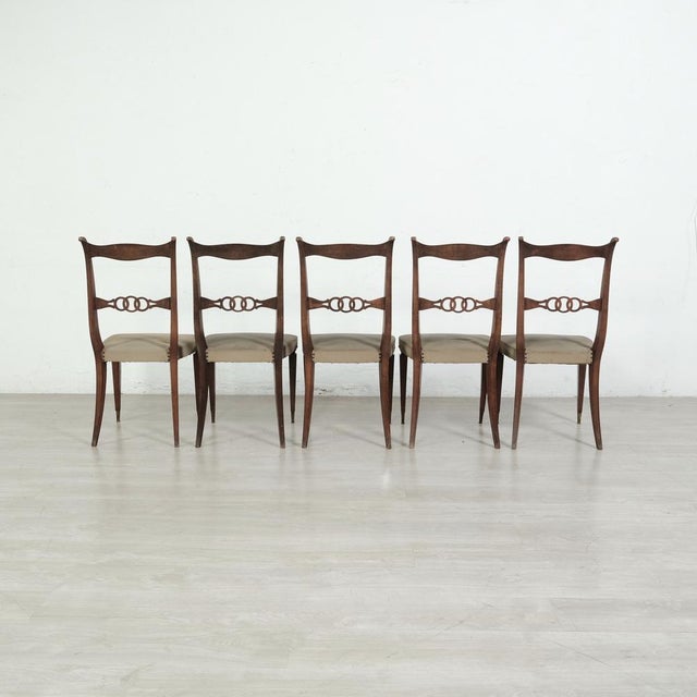 Chairs, Italy, 1960s, Set of 5 For Sale - Image 4 of 18