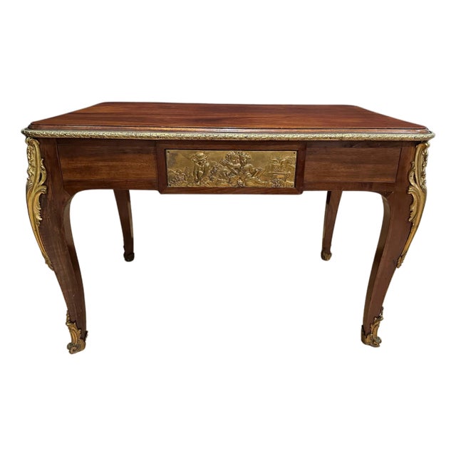 Antique French Gilt Bronze Mounted Louis Xv–xvi Transitional Low Table For Sale