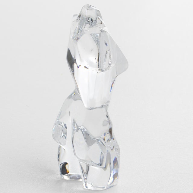 This is a spectacular Daum Nancy France crystal Athena art glass paperweight or sculpture designed by the Mexican...