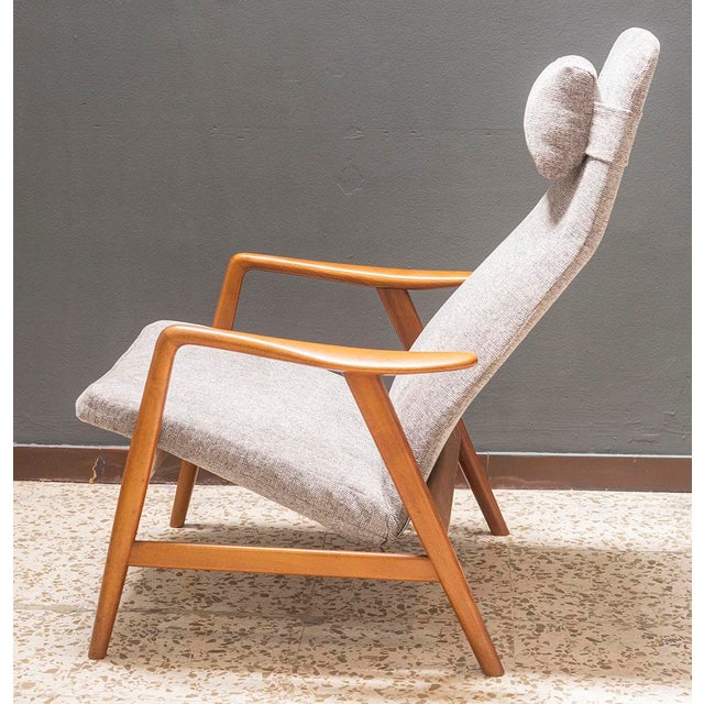 Kontour Reclining Armchair by Alf Svensson for Fritz Hansen, Denmark, 1970s For Sale - Image 3 of 8