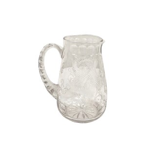 Hand Carved Glass Jug, France, 1950s For Sale