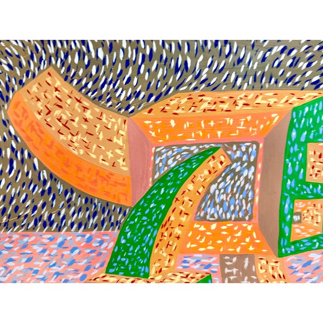 Orange Tabo Toral, 1985 Graffiti Artist TV Painting Bold Colorful New Wave NYC Panama Tabo Toral, 1985 For Sale - Image 8 of 9