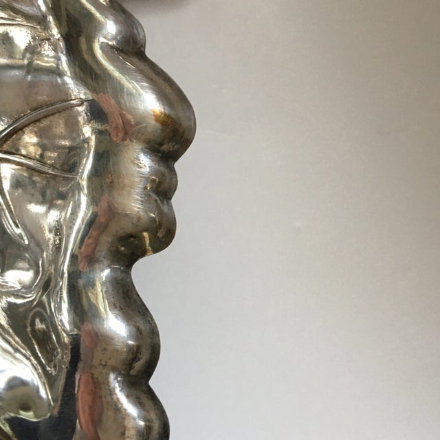 Art Nouveau Vintage Silverplate Reprosse Leaf Shaped Dish With Strawberries For Sale - Image 3 of 9