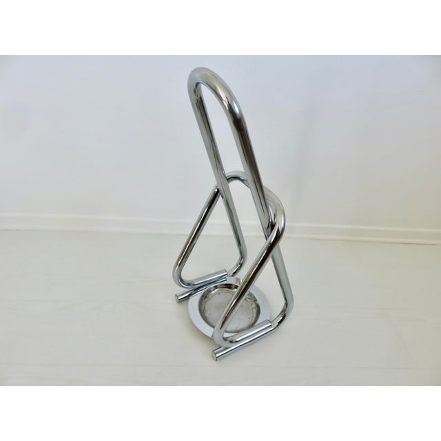 Space Age Chrome-Plated Metal Umbrella Stand, 1970s For Sale - Image 6 of 11