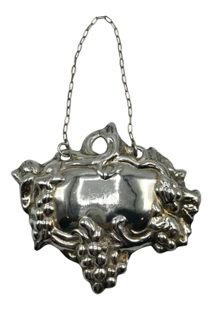Silver Plate Gin Liquor Tag