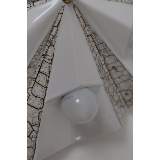 Ceramic Star Wall Lamp in White and Gold Ceramic from Pan Keramik, Germany, 1970s For Sale - Image 7 of 17