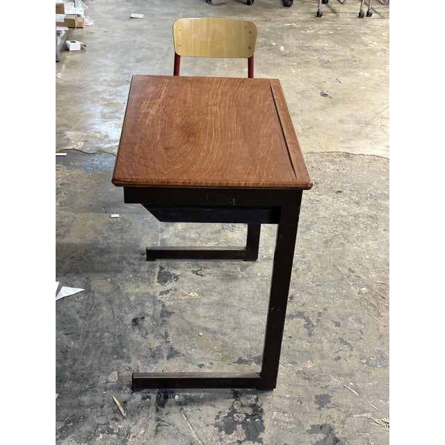 Vintage School Desk with Chair, 1980s, Set of 2, in Very Good conditions. Designed 1980 to 1989