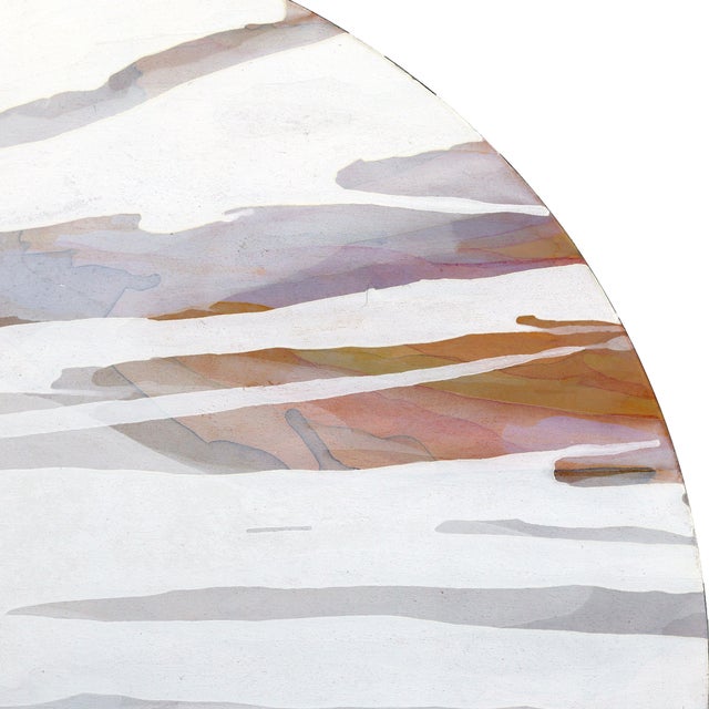 Wood Windswept - Original Serene Abstract Skyscape Acrylic and Gold Leaf Painting For Sale - Image 7 of 9