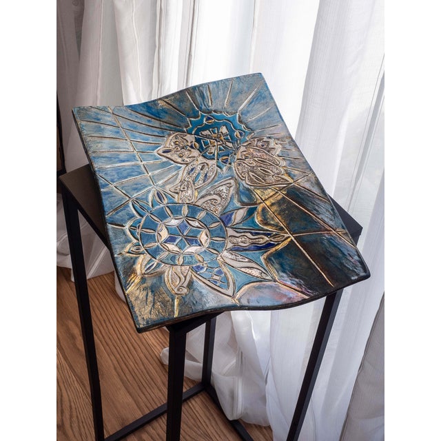 Blue Winged Spirit Sculptural Centerpiece with Butterflies in Raku from Stefania Zoppellaro, 2025 For Sale - Image 8 of 11