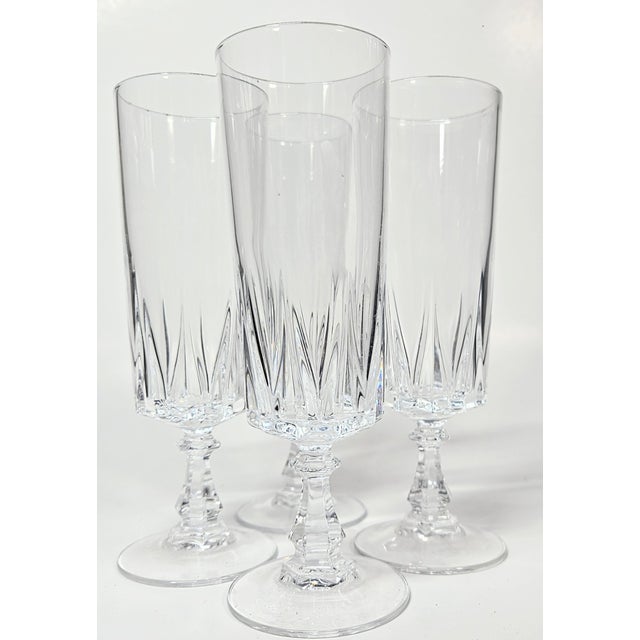 Vintage French Champagne Flutes- Set of Four For Sale - Image 12 of 14