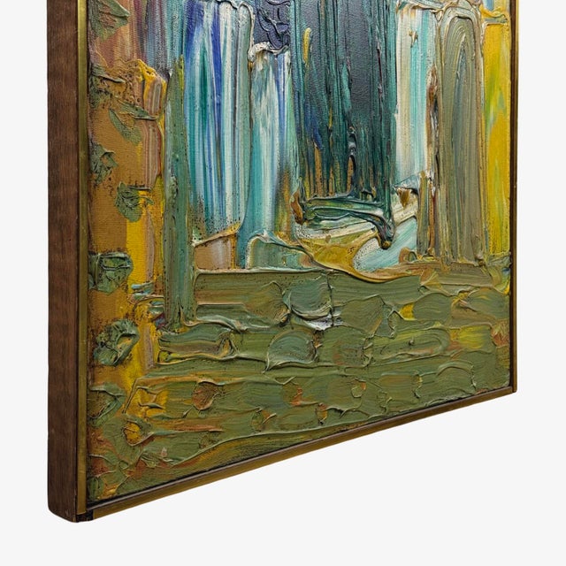 Vintage Abstract Expressionist Architectural Painting, Acrylic on Canvas For Sale In Philadelphia - Image 6 of 9