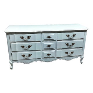 Painted Triple Dresser Thomasville Light Blue Annie Sloan Paint Vintage Cottage For Sale