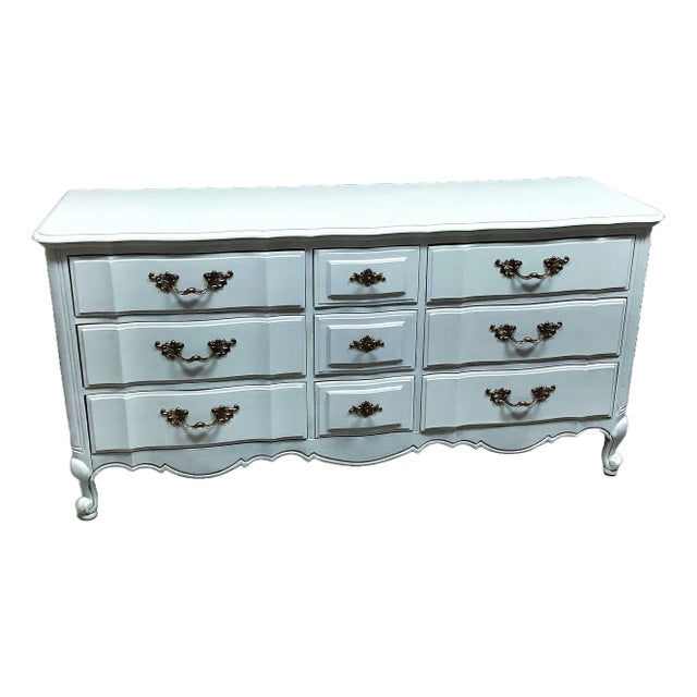 Painted Triple Dresser Thomasville Light Blue Annie Sloan Paint Vintage Cottage For Sale