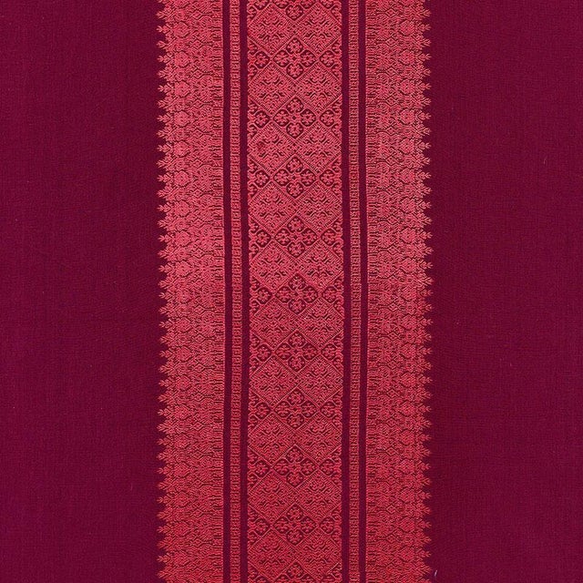 Sample - Schumacher Saree Stripe Fabric in Mulberry For Sale