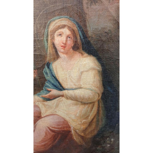 Virgin Before the Instruments of the Passion, Oil on Canvas, Framed, 18th Century For Sale - Image 18 of 18