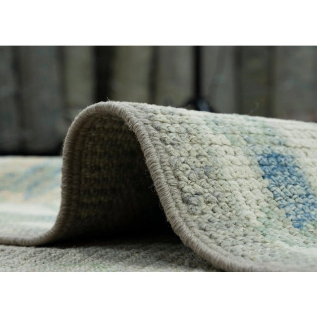 Textile Brown & Blue Turkish Oushak Rug 3'11" x 5'9" For Sale - Image 7 of 8