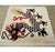 A vintage Chinese Art Deco throw rug handmade during the mid-20th century with a pictorial design of a dragon in black,...