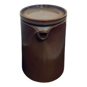 ¿adónde? French Stoneware Pitcher Cylinders Blue Brown Glaze Gutierrez Serin 6”