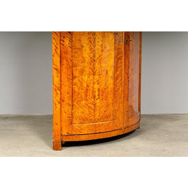 19th Century Biedermeier Corner Cabinet in Birch For Sale - Image 6 of 18