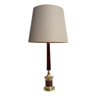Empire Neoclassical Bronze and Bakelite Table Lamp, 1970s For Sale