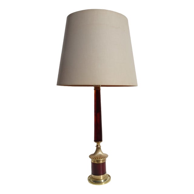 Empire Neoclassical Bronze and Bakelite Table Lamp, 1970s For Sale