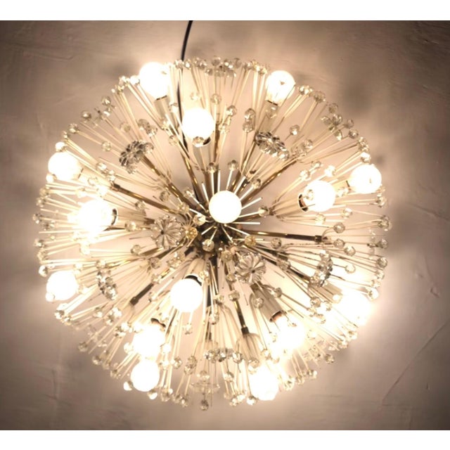 Vintage Enormous Sputnik Dandelion Snowflake Flushmounts by Emil Stejnar for Rupert Nikoll, 1950s, Set of 2 For Sale - Image 10 of 13