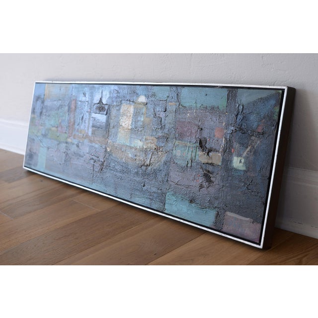 Mid-Century Modern 1960s Signed Mid Century Horizontal Abstract Painting For Sale - Image 3 of 15