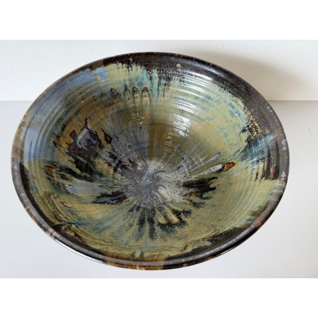 Mid-Century Modern 1980s Vintage Mess Handmade Studio Pottery Ceramic Bowl – Signed For Sale - Image 3 of 12
