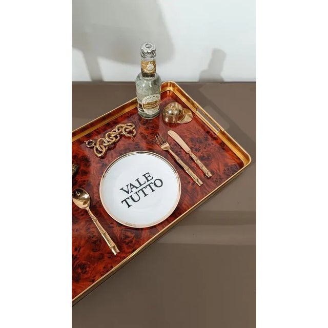 Hollywood Regency Vintage Brass and Faux Bamboo Flatware Dessert Set, 1970s, Set of 36 For Sale - Image 3 of 15